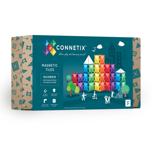 Connetix Rainbow Rectangle Pack (18 pc) *Ships from 22 Sep*