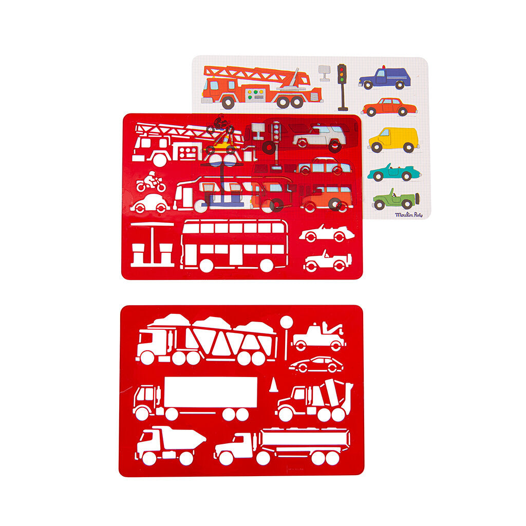 Moulin Roty Stencil Set (Vehicle)