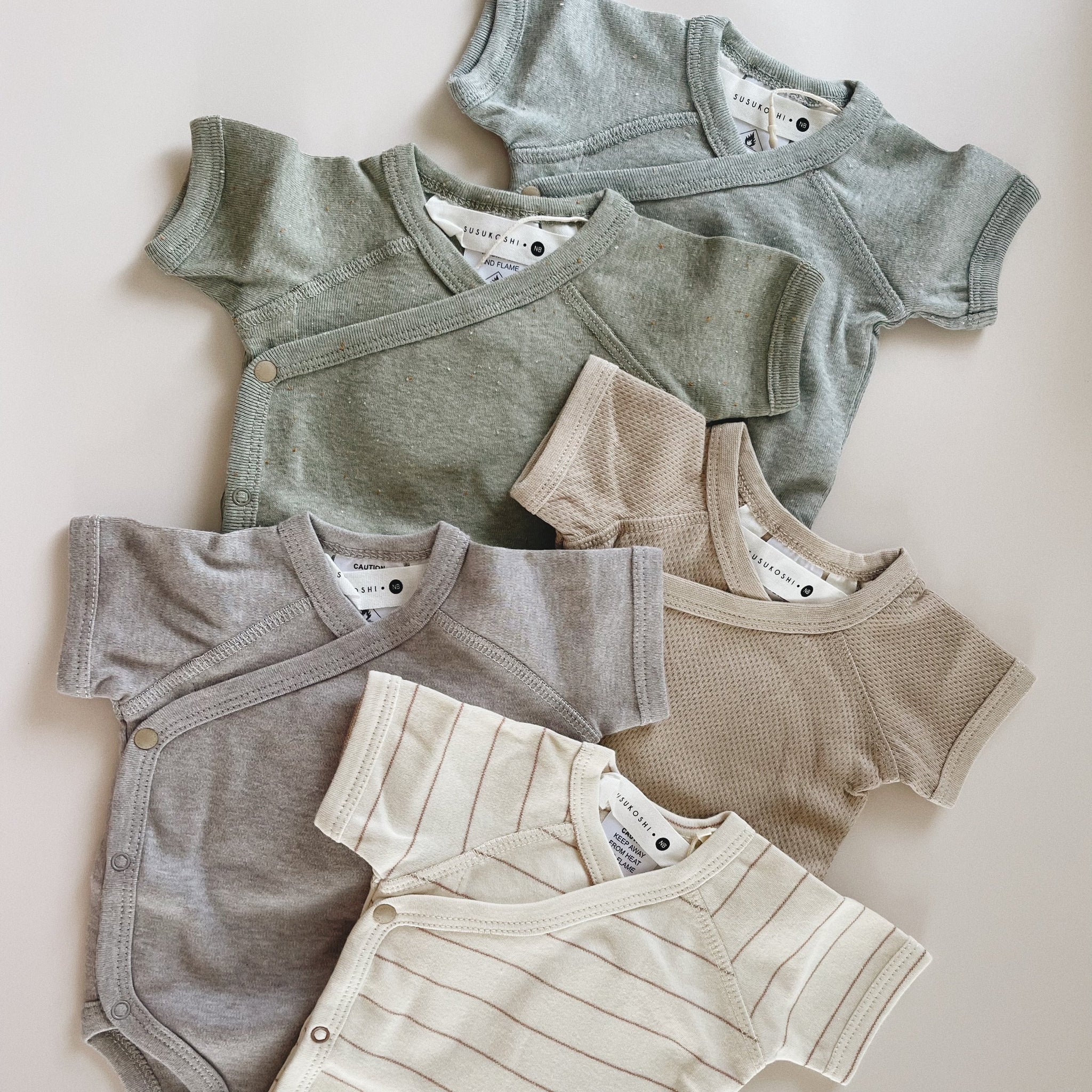 Susukoshi Organic Kimono Bodysuit S/S