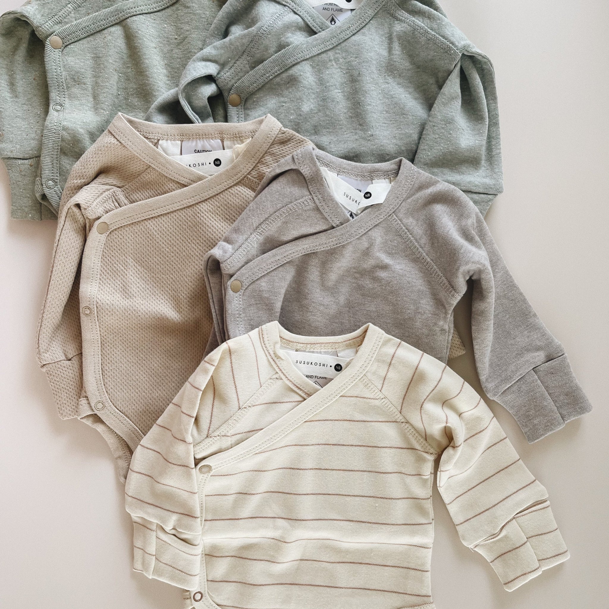 Susukoshi Organic Kimono Bodysuit L/S