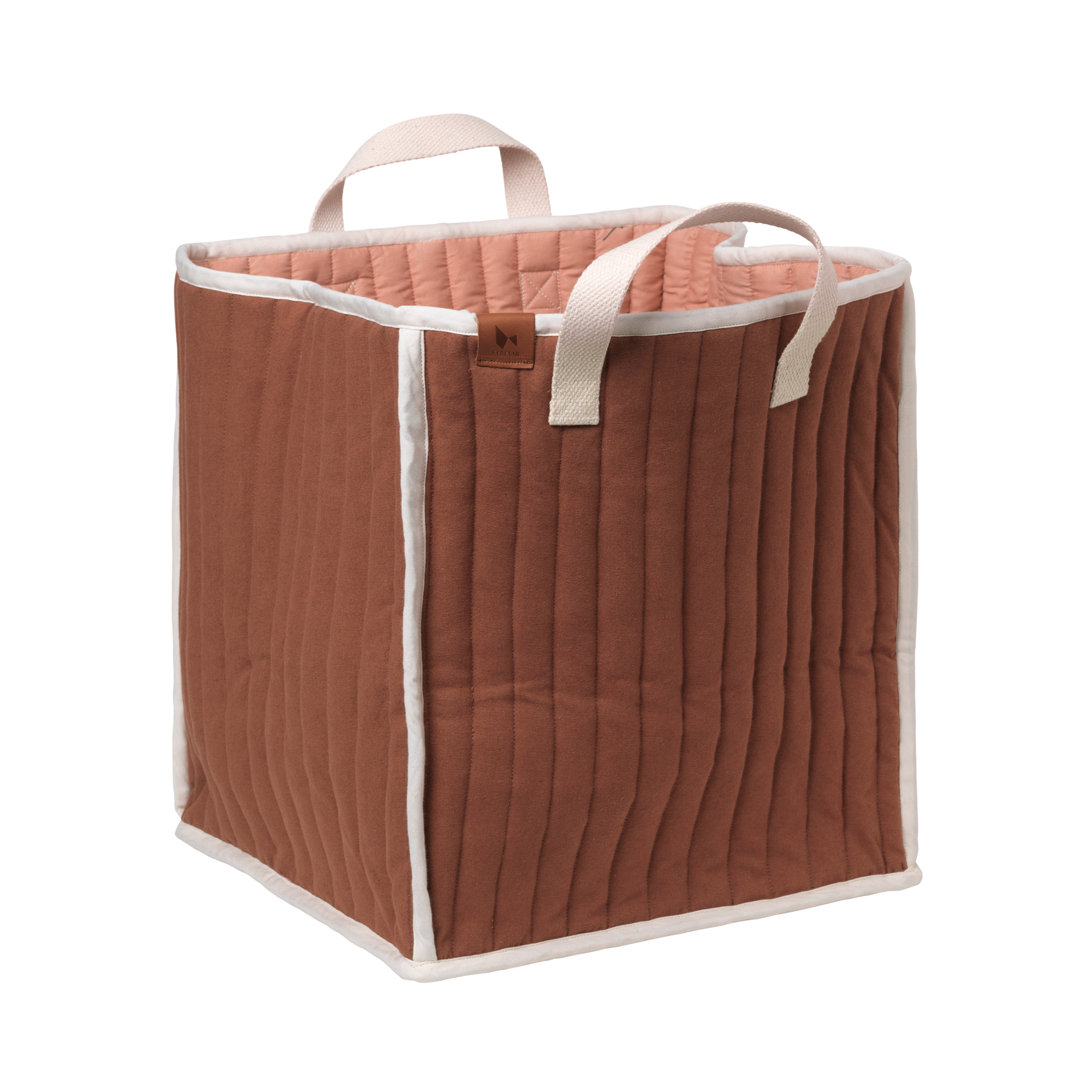 Fabelab Quilted Storage Basket (Chestnut/Strawberry)