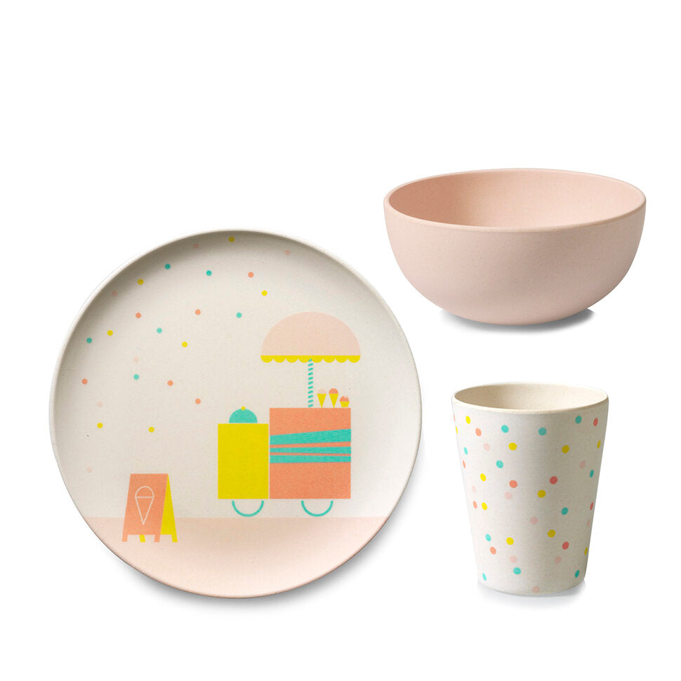Engel Bamboo Tableware Set (Ice Cream)