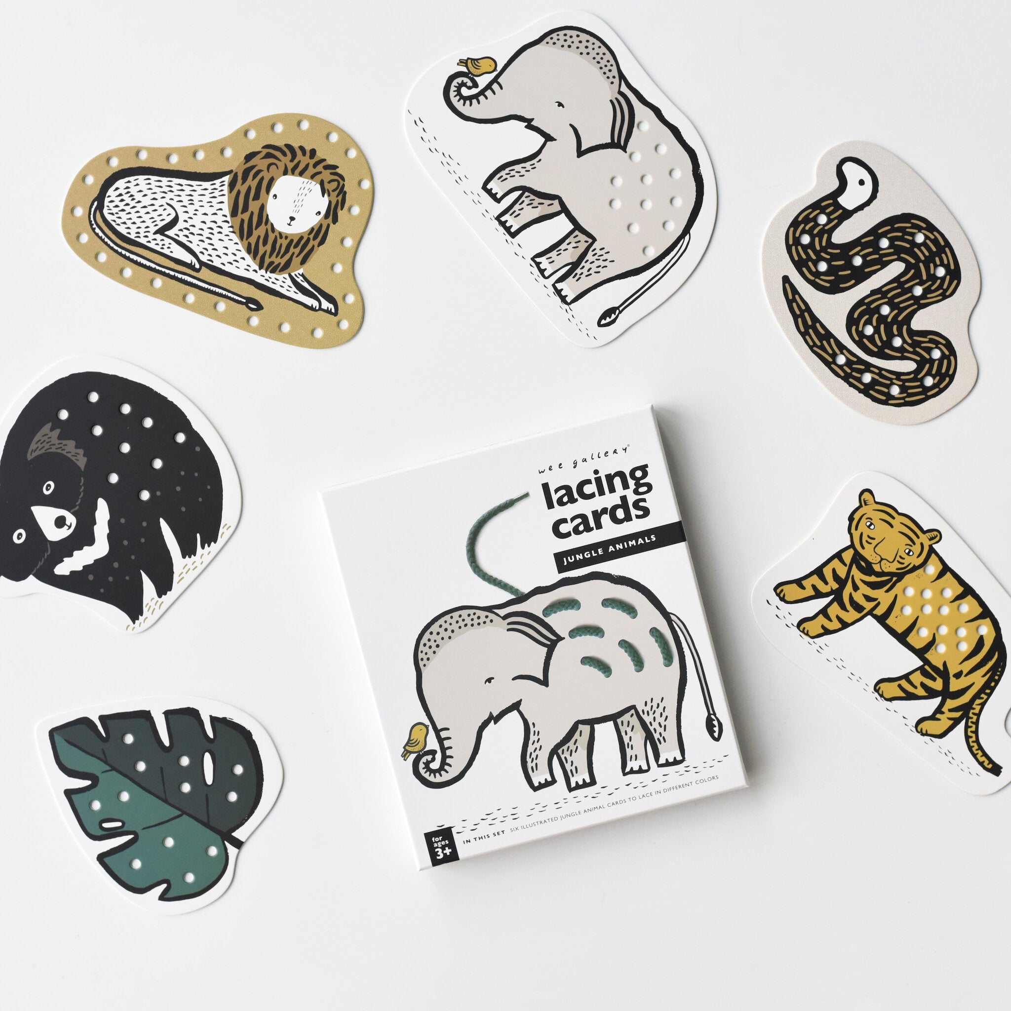 Wee Gallery Lacing Cards (Jungle Animals)